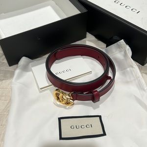 size 90 Gucci womens belt // red